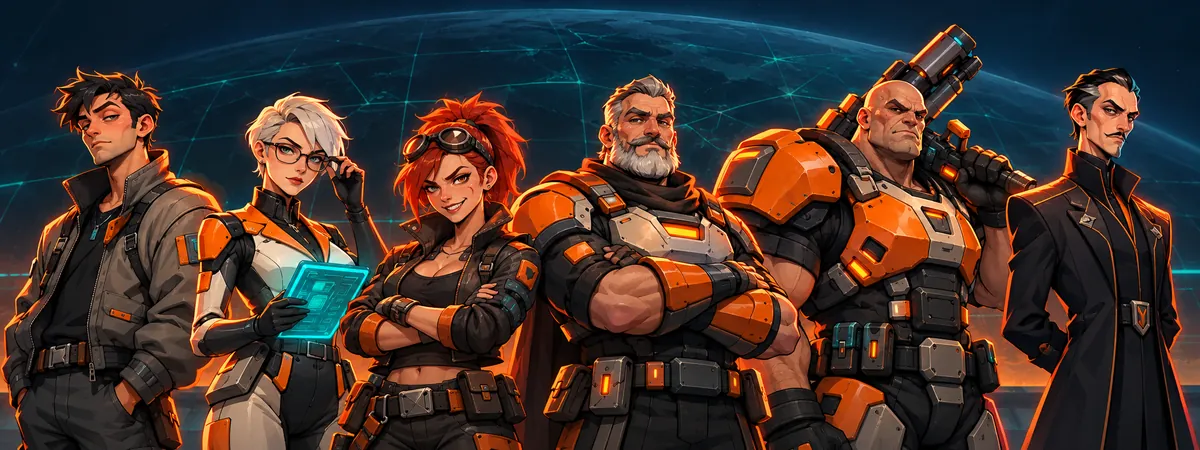Six rival commanders of the frontier standing side by side